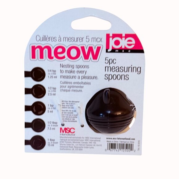 Joie Meow Cat Measuring Spoons Set Nesting Kitchen Gadget Gift Cooking Baking - Picture 12 of 12